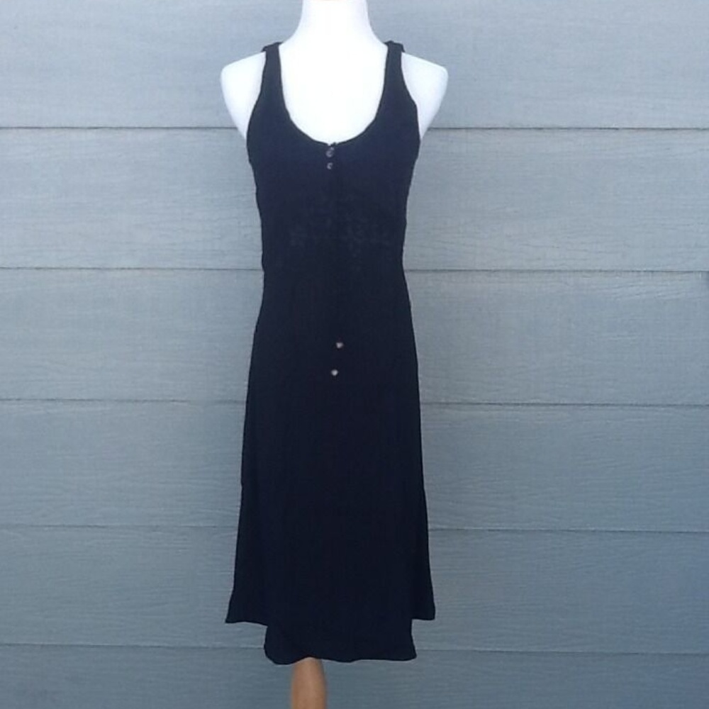 SPICY Empire Waist Tank Dress Black S Sleeveless